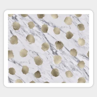 Golden dots on marble Sticker